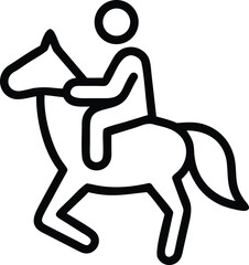 Fototapeta premium Simple horse riding line art icon for equestrian sport design