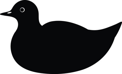 Small Goss Bird Resting with Folded Wings and Soft Round Body Shape Line Art