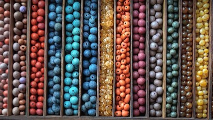 Colorful beaded compartments