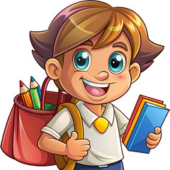 Back to School Concept With Cartoon Student