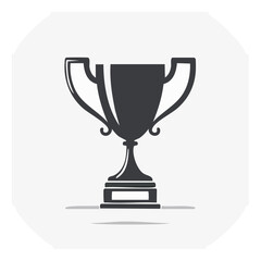 Gray Simple Trophy Illustration Isolated on White Background. Symbol of Victory and Success