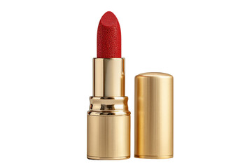 PNG Luxurious red lipstick in elegant gold tube