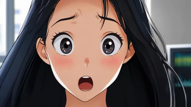 Surprised Expression: A stunning girl, her eyes wide with amazement, stands at the focal point. Her face tells a story of marvel and fear.