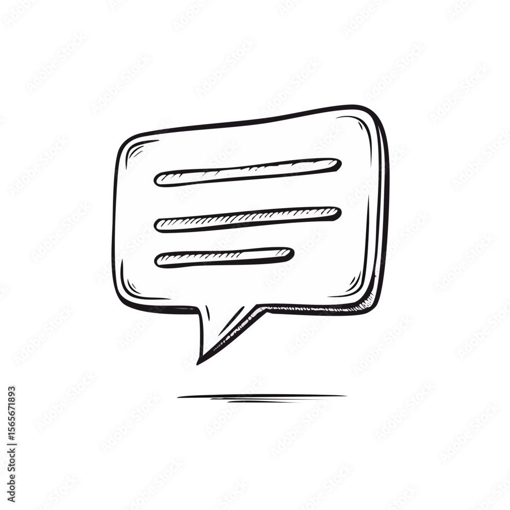 Fototapete speech bubble doodle illustration icon for communication vector messaging chat symbol dialog bubble 