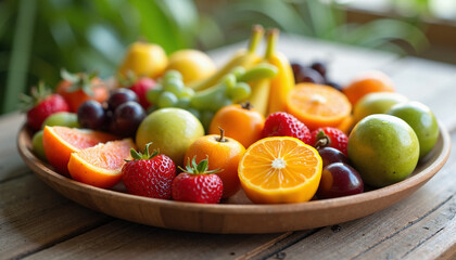 Fresh fruit salad. AI Generated