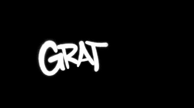 Graffiti tag animation 4K writing “Hip-Hop” in white on black background. Bold urban street art style with dynamic handstyle and spray paint motion effect.	