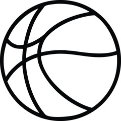 Simple line art of basketball with curved line pattern, design element