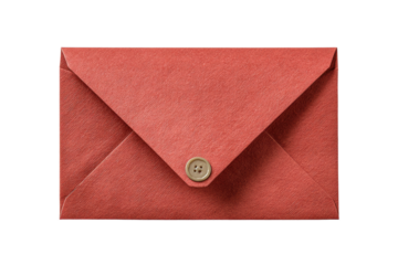 PNG Red textured paper envelope with button closure on black background