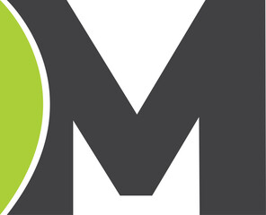 Modern Letter M Logo Design with Green and Black Color for Branding and Business