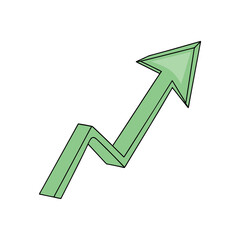 Green arrow graph showing business success and profit growth