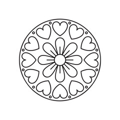 Floral Mandala Coloring Page – Black and White Line Art for Adults and Kids, Mandala Coloring Pages For Adults, Black & White, Line Art, Illustration, Vector Art, Coloring Pages, Coloring Book