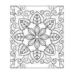 Floral Mandala Coloring Page – Black and White Line Art for Adults and Kids, Mandala Coloring Pages For Adults, Black & White, Line Art, Illustration, Vector Art, Coloring Pages, Coloring Book