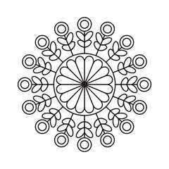 Floral Mandala Coloring Page – Black and White Line Art for Adults and Kids, Mandala Coloring Pages For Adults, Black & White, Line Art, Illustration, Vector Art, Coloring Pages, Coloring Book