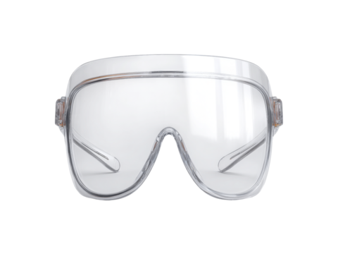 Clear protective face shield goggles safety glasses eye wear, Isolated On Transparent Background, Png