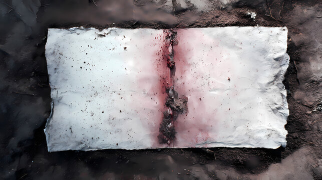editorial spread on symbolic soil | stilled expectancy | pale crimson and fog slate | echo-void layering | mineral wash veiling | threshold forest line | archival symbolism | mixed sediment ink on