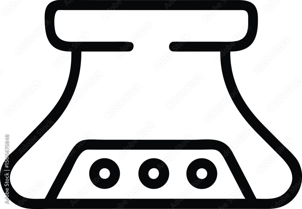 Aufkleber simple outline icon of laboratory glassware with three circular indicators displayed