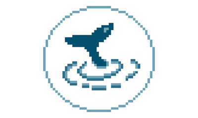 logo vector dolphin pixel art