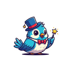 Obraz premium Cute Bird Icon Cartoon very cool
