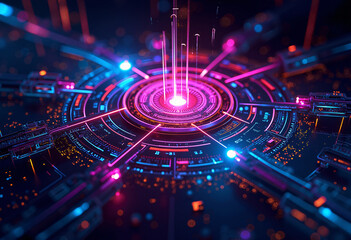 Lights of fractal realms. AI Generated