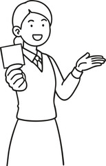The girl holding a notepad