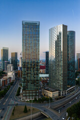 Fototapeta premium Aerial view of skyscrapers in the city