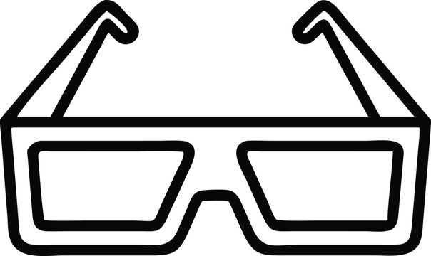 Stylish glasses icon, spectacle frame illustration for eyesight and optical style in outline