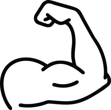 recommend clip art: Strong arm with biceps outline for fitness and bodybuilding designs