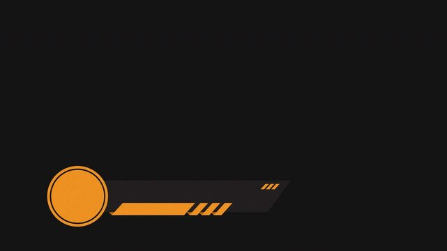 yellow circle for logo and black shape for lower third and yellow perallalogram for subtitle or tagline with transparent background animated lowerthird