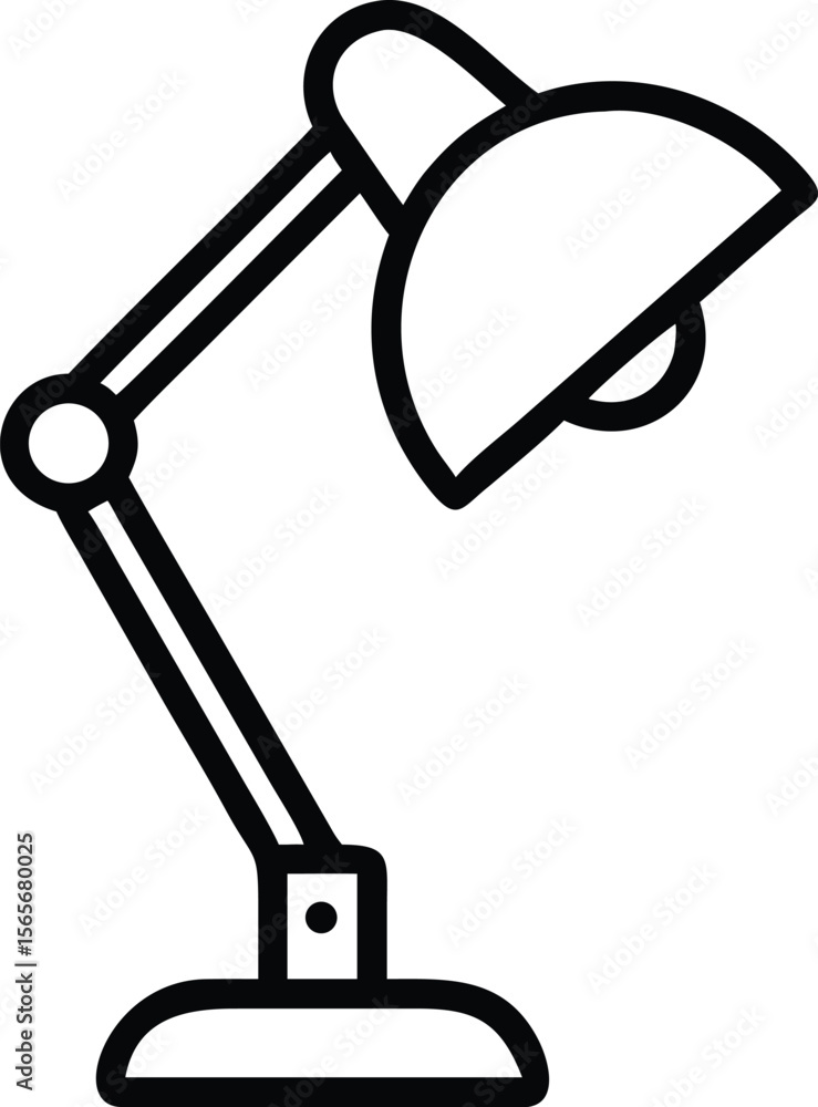 Poster table lamp illustration in outline style for design purposes and web use