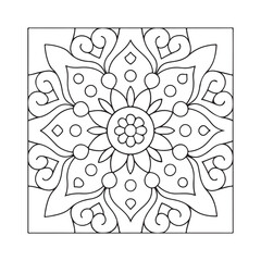 e: Floral Mandala Coloring Page – Black and White Line Art for Adults and Kids, Mandala Coloring Pages For Adults, Black & White, Line Art, Illustration, Vector Art, Coloring Pages, Coloring Book