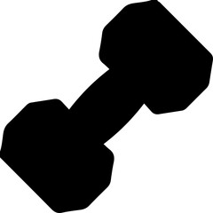 Black dumbbell icon minimal flat gym logo vector
