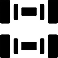 Black dumbbell icon minimal flat gym logo vector