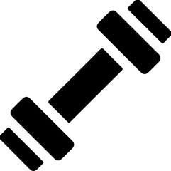 Black dumbbell icon minimal flat gym logo vector