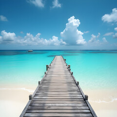 Fototapeta premium wooden pier on the sea