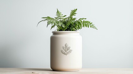 Sustainable Living Tips, Carbon Footprint, Composting, Elegant Ceramic Pot with Vibrant Green Fern Plant for Home Decor
