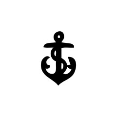 black vector anchor logo