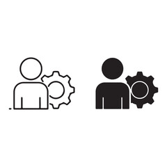 Diverse Icons Representing Management, Engineering, and Settings a Visual Metaphor for Business Process and Individual Performance