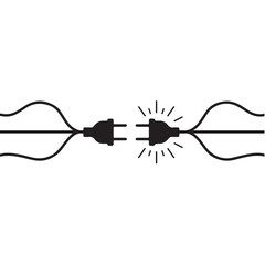Disconnected Electric Plug Symbolizing Energy Loss and the Need for Connection, Power, and Electrical Maintenance