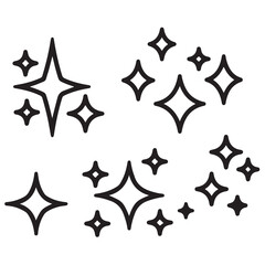 Clean and Minimalistic Illustration of Sparkling Stars Representing Purity, Clarity and Modern Design Ideal for Branding