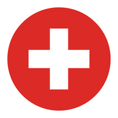 Flag of Switzerland ,Peaceful Power in Red and White , vector design and illustration
