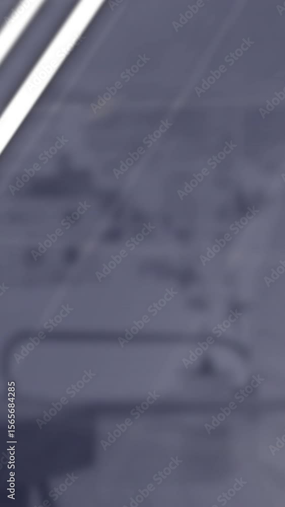Poster animation of financial data processing over empty office