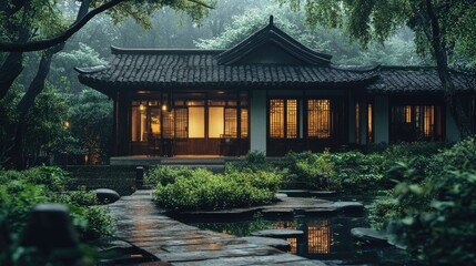 A unique beautifully crafted angle capturing the monasterya??s rooftop against a blue sky