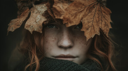 Autumn Forest Portrait of a Trendy Young Woman – Cozy Fall Influencer Vibes