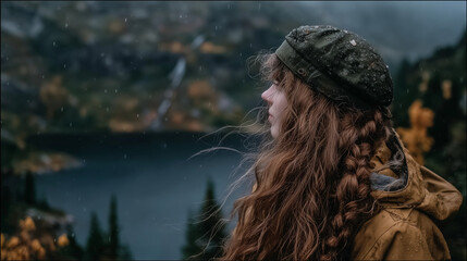 Autumn Forest Portrait of a Trendy Young Woman – Cozy Fall Influencer Vibes