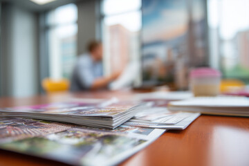 Brochur University Brochures on Desk at Education Admissions Office