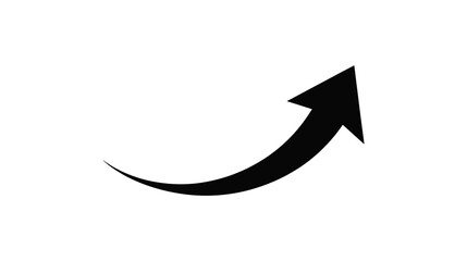 Curved Up Arrow: Growth, Progress Icon
