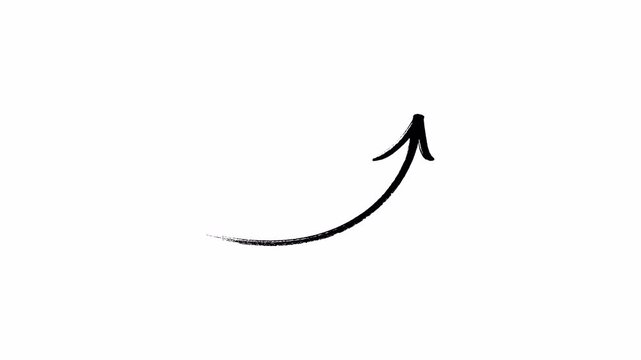 Hand-drawn marker Arrow animation on a transparent background.