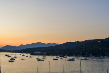 sunset on the sea, Poros, Greece