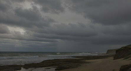 Stormy coastal landscape