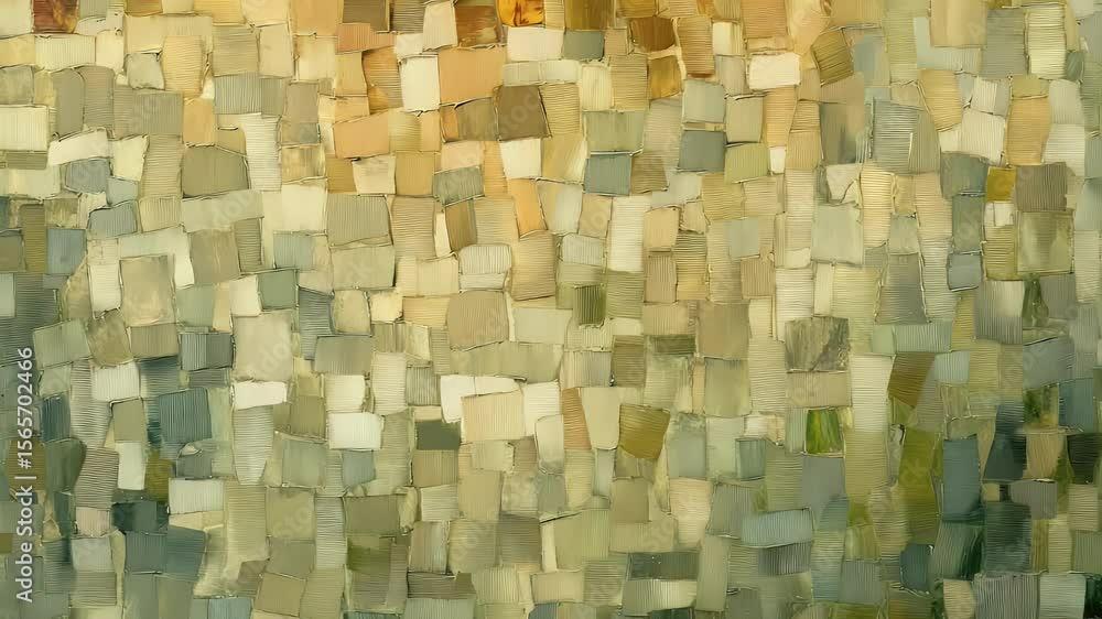 Poster abstract artistic pattern with mosaic like textured blocks forming natural color composition creatin